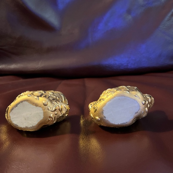 Vintage Set of Decorated 22K bright Gold 2.5” Swans Figurines - Picture 4 of 10